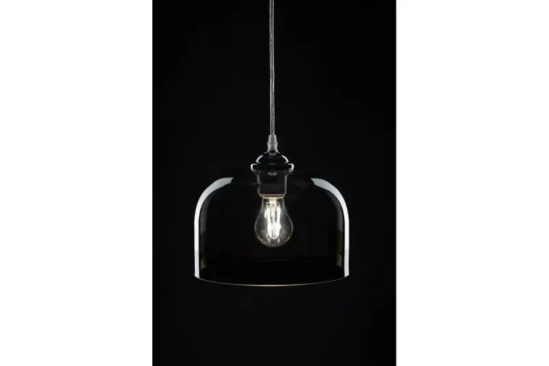 Lámpara de techo Decor Lati cilíndrica de color negro diámetro de cristal 23,5 cm 7122