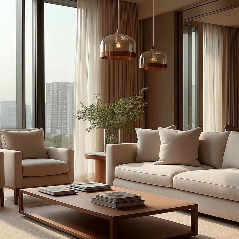 Lámpara de techo Decor Lati cilíndrica color ámbar de cristal diámetro 23,5 cm 7146