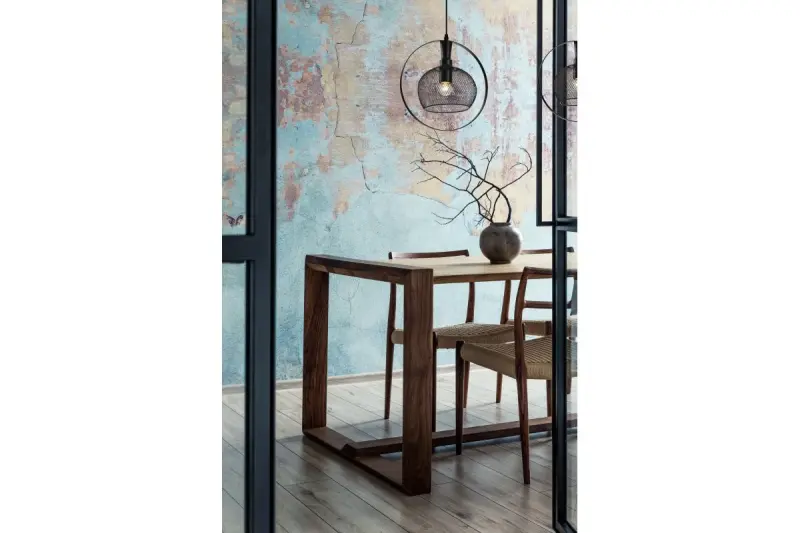 Lámpara de techo Decor Xalis con pantalla de alambre negro y borde metálico de 19,5 cm de diámetro 7214