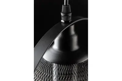 Lámpara de techo Decor Xalis con pantalla de alambre negro y borde metálico de 18,5 cm de diámetro 7320