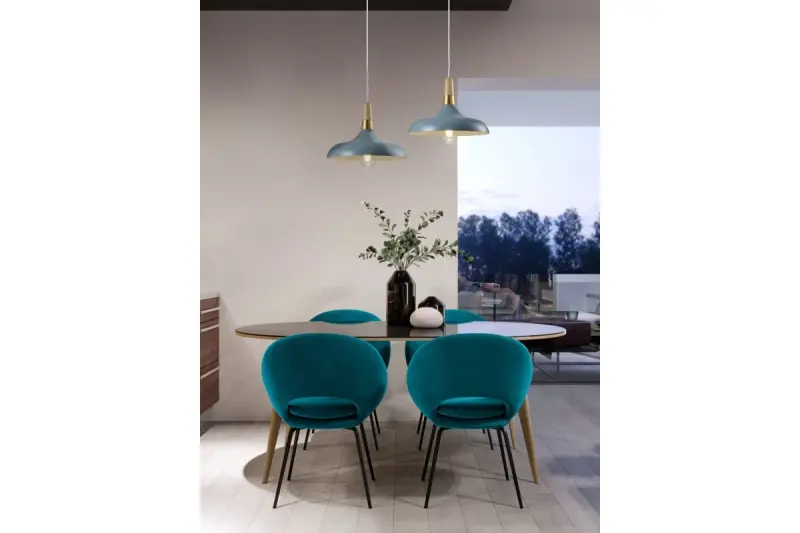 Lámpara de techo Decor Skandi moderna color azul diámetro 35 cm 7429