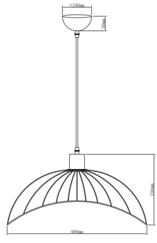 Decor Reto vintage black wire pendant lamp 50 cm diameter 4151