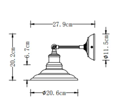 Aplique de pared Decor Loret gris orientable 20 cm diámetro 7826