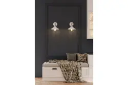 Aplique de pared Decor Loret color blanco orientable 20 cm de diámetro 7871