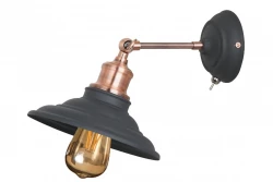 Aplique de pared Decor Loret color negro orientable con interruptor 20 cm de diámetro 7901