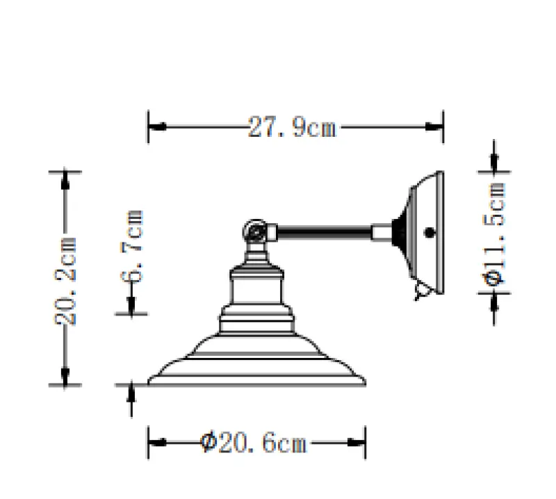 Aplique de pared Decor Loret color negro orientable con interruptor 20 cm de diámetro 7901