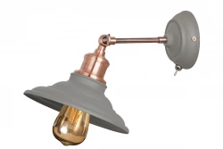 Aplique de pared Decor Loret color gris orientable con interruptor 20 cm diámetro 8229