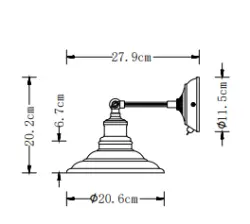 Aplique de pared Decor Loret color gris orientable con interruptor 20 cm diámetro 8229