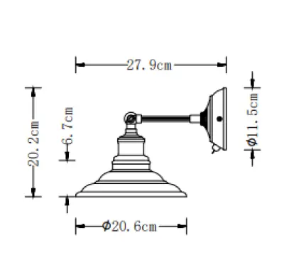 Aplique de pared Decor Loret color gris orientable con interruptor 20 cm diámetro 8229