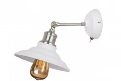 Aplique de pared Decor Loret color blanco orientable con interruptor 20 cm de diámetro 8267