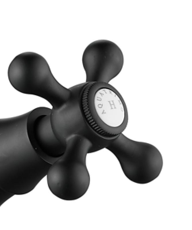 Grifo de cocina clásico AquaTrimo Windsor con caño acodado negro mate 21WS7531SW