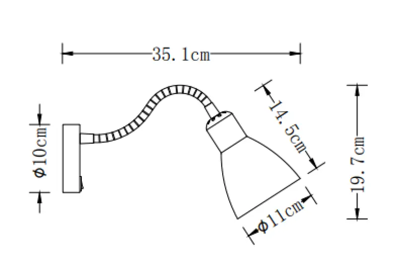 Aplique de pared Decor Etore color blanco con brazo metálico de 11 cm de diámetro 1952