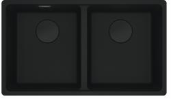 Franke Maris MRG 120-35-35 Edición negra de Fragranite mate doble fregadero empotrado negro