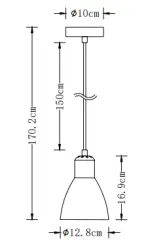 Lámpara de techo Decor Etore con cordón color negro 2072