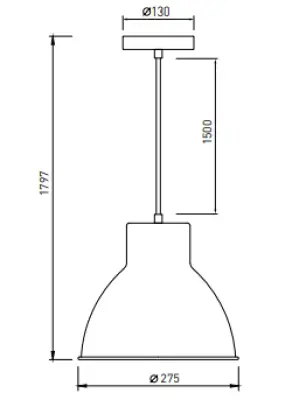Lámpara de techo Decor Dante negro mate con interior blanco diámetro 27,5 cm 2119