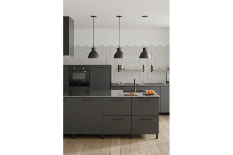 Lámpara de techo Decor Dante negro mate con interior blanco diámetro 27,5 cm 2119