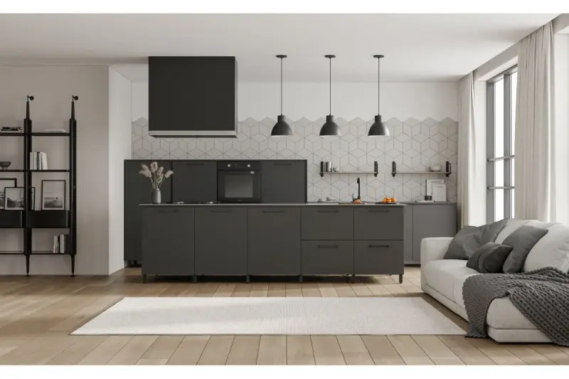 Lámpara de techo Decor Dante negro mate con interior blanco diámetro 27,5 cm 2119