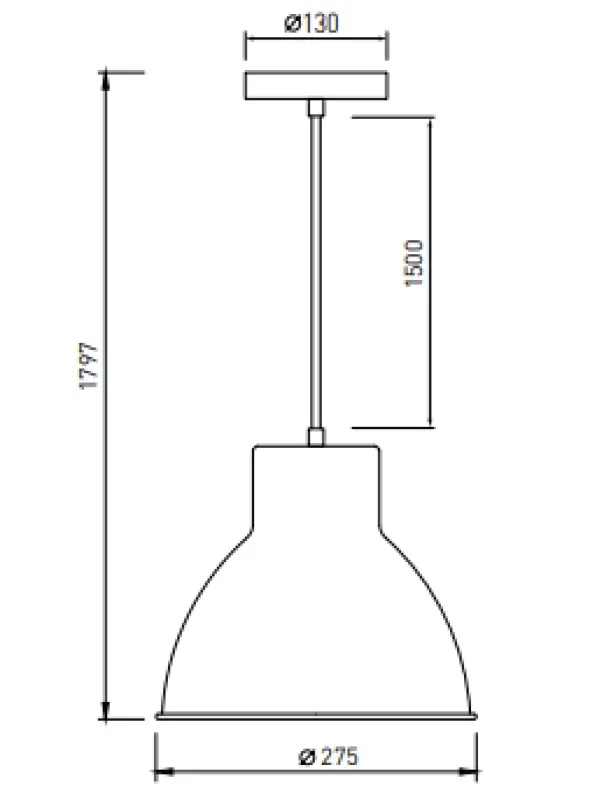 Lámpara de techo Decor Dante negro mate con interior blanco diámetro 27,5 cm 2119