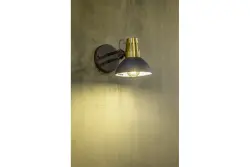 Aplique de pared Decor Artemia color antracita elegante con brazo metálico de 16,5 cm de diámetro 2195