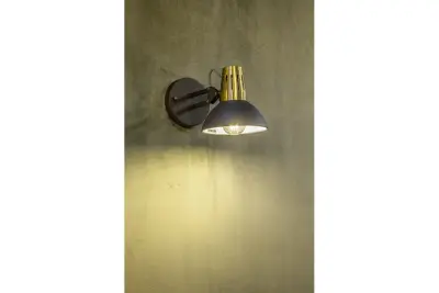 Aplique de pared Decor Artemia color antracita elegante con brazo metálico de 16,5 cm de diámetro 2195