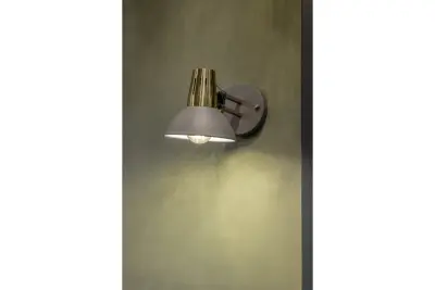 Aplique de pared Decor Artemia color antracita elegante con brazo metálico de 16,5 cm de diámetro 2195