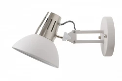 Aplique de pared Decor Artemia color blanco elegante con brazo metálico de 16,5 cm de diámetro 2218