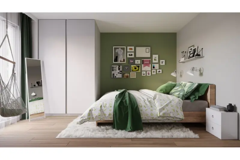 Aplique de pared Decor Artemia color blanco elegante con brazo metálico de 16,5 cm de diámetro 2218