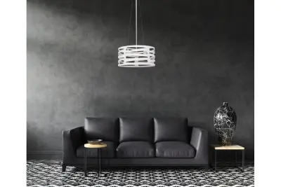 Lámpara de techo Decor Marisa color blanco con huecos horizontales cónicos máx. 3 bombillas diámetro 40 cm 2782