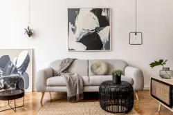 Lámpara de techo Decor Lija color negro cuadrada de un solo portalámparas 2614