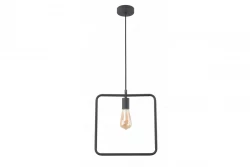 Lámpara de techo Decor Lija color negro cuadrada de un solo portalámparas 2614