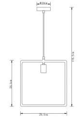 Lámpara de techo Decor Lija color blanco cuadrada de un solo portalámparas 2690