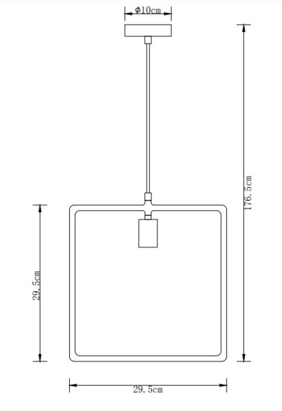 Lámpara de techo Decor Lija color blanco cuadrada de un solo portalámparas 2690
