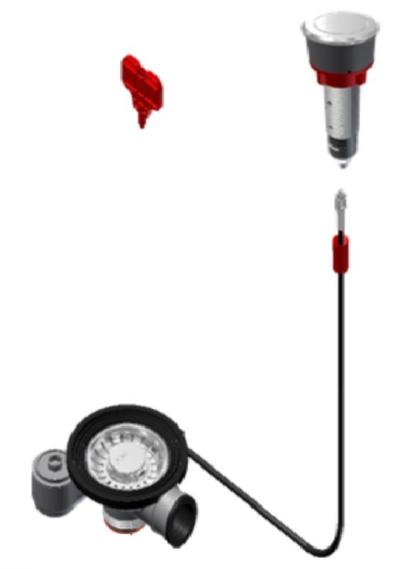 Desagüe Franke para fregaderos con desagüe integrado (turbo) con vaciado automático y pulsador de acero inoxidable 1208957709