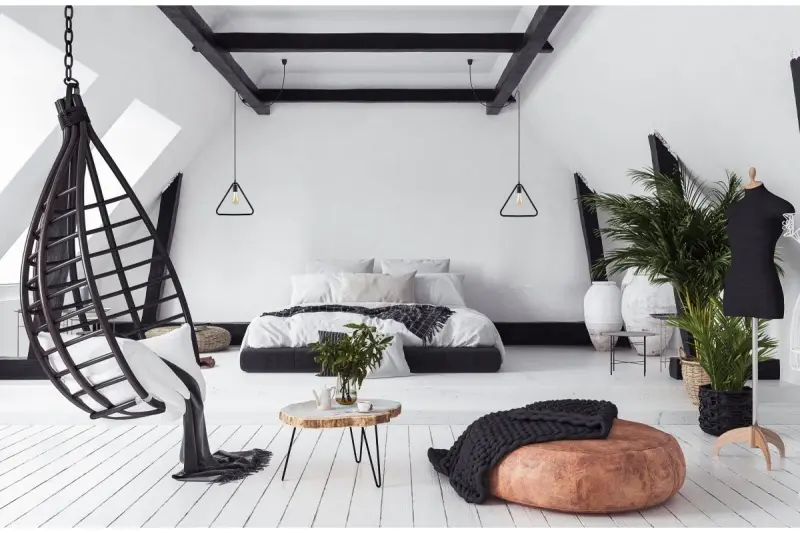 Lámpara de techo Decor Gija triangular de un solo portalámparas color negro 2621