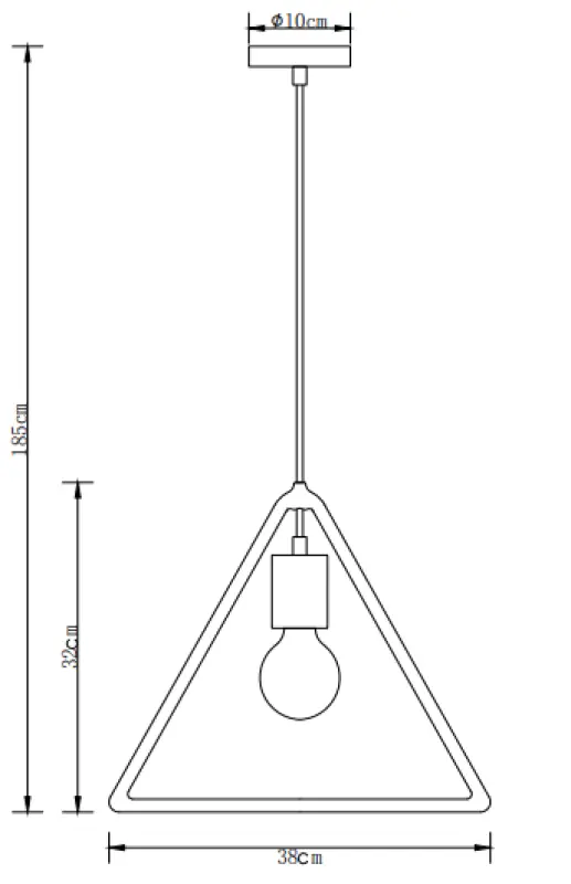 Lámpara de techo Decor Gija triangular de un solo portalámparas color negro 2621