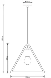 Lámpara de techo Decor Gija triangular de un solo portalámparas color blanco 2812