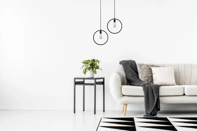 Lámpara de techo Decor Fija de un solo portalámparas, color negro redonda 2805