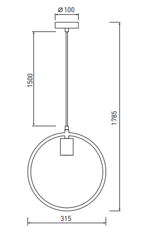 Lámpara de techo Decor Fija de un solo portalámparas, color negro redonda 2805