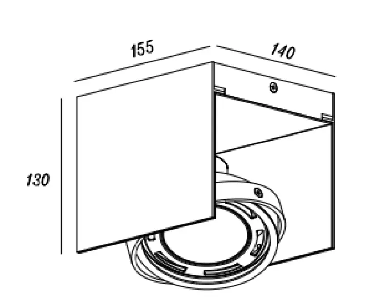 Lámpara de techo Decor Verso color dorado-negro con cabezal móvil 1 portalámparas 4199