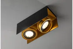 Lámpara de techo Decor Verso color dorado-negro con cabezal móvil y dos lámparas 4212