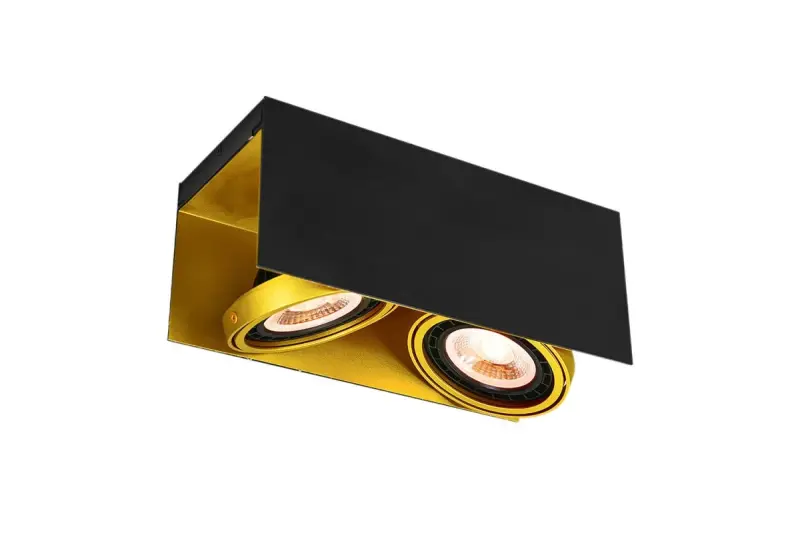 Lámpara de techo Decor Verso color dorado-negro con cabezal móvil y dos lámparas 4212