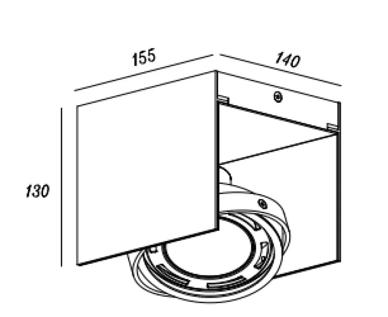 Lámpara de techo Decor Verso color blanco y negro con cabezal móvil 1 portalámparas 4236