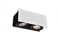 Lámpara de techo Decor Verso color blanco y negro con cabezal móvil 2 portalámparas 4250