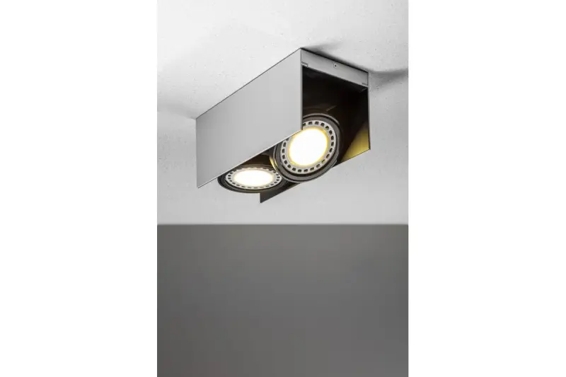 Lámpara de techo Decor Verso color blanco y negro con cabezal móvil 2 portalámparas 4250