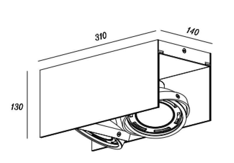 Lámpara de techo Decor Verso color blanco y negro con cabezal móvil 2 portalámparas 4250