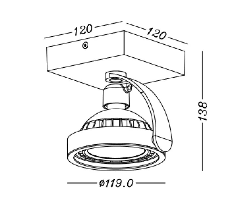 Aplique de techo Decor Wally o aplique de pared antracita en cabeza móvil 1 portalámparas 4281
