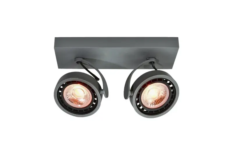 Lámpara de techo Decor Wally o aplique de pared antracita con cabezal móvil 2 portalámparas 4304