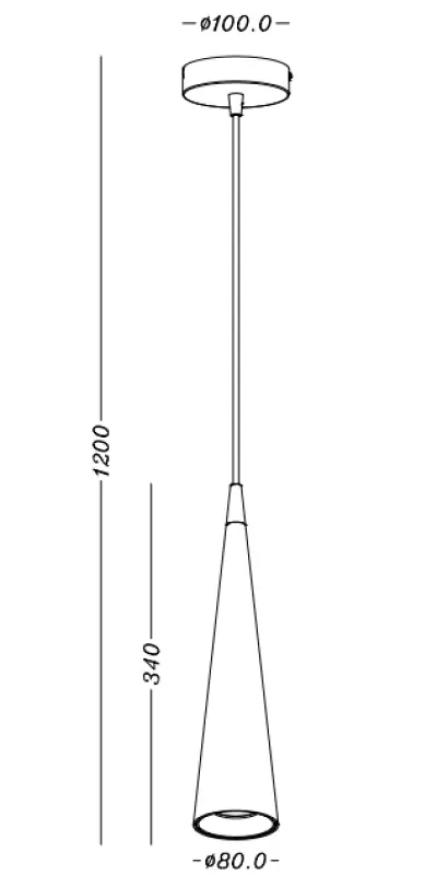 Lámpara de techo Decor Evi de aluminio color negro 4410