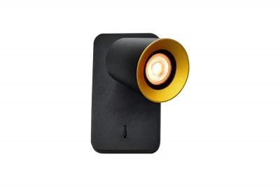Aplique Decor Elli color negro moderno con interruptor y 1 portalámparas 4533