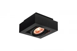 Plafón de techo Decor Loid funcional color negro y con un portalámparas 4687